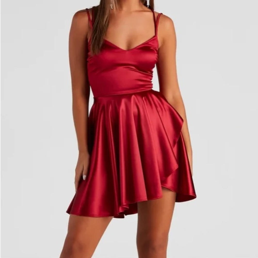 Windsor Elegant Red Satin Dress